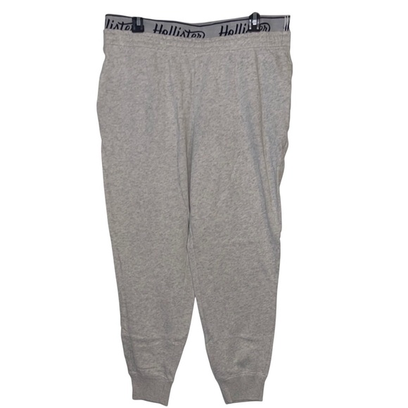 🌹HOLLISTER GRAY ULTRA HIGH-RISE LOGO WAIST JOGGERS - Picture 1 of 8